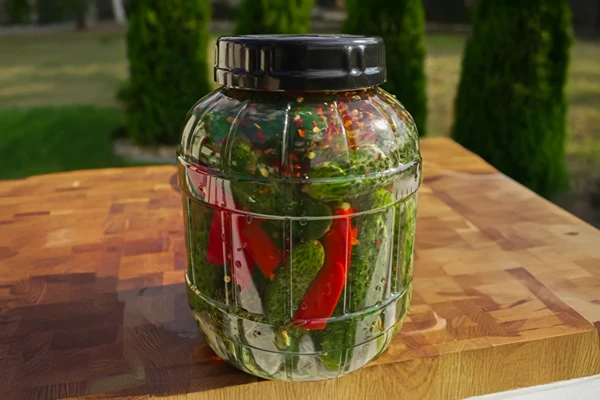 Gefermenteerde augurken met chili