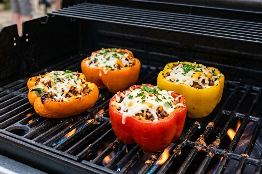 Browin Przepiśnik - Gevulde paprika's van de gasgrill